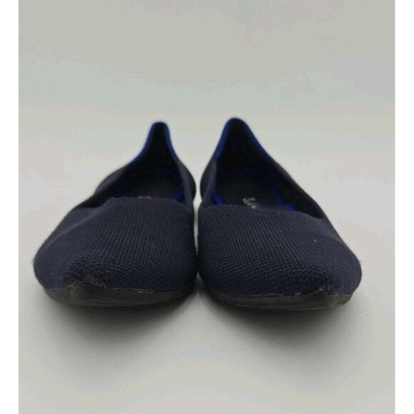 Rothys 11.5 Womens Pointed Toe Flats Navy Blue Bright Blue Trim Soft Flexible - Picture 2 of 9